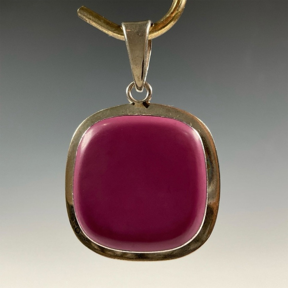 Mexico Sterling Silver Purple Stone Pendant